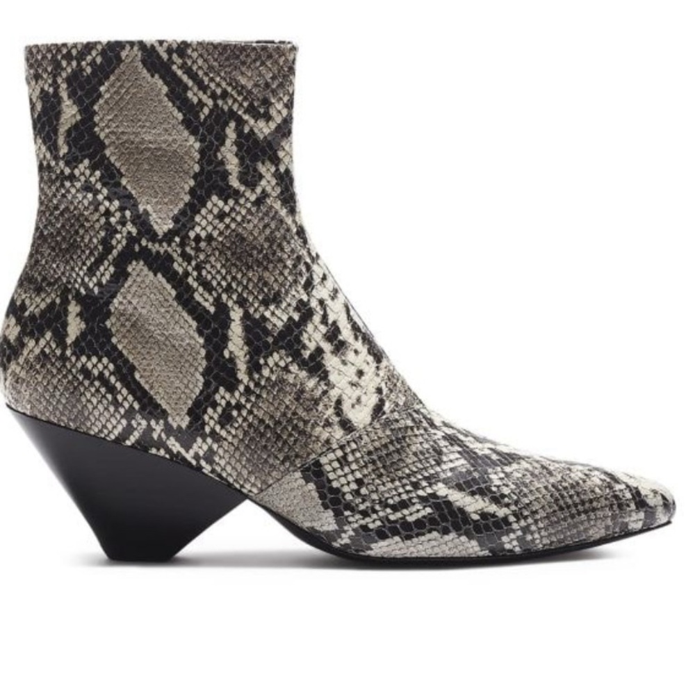 rag & bone Spire Snake Leather Ankle Boots sz 37.5